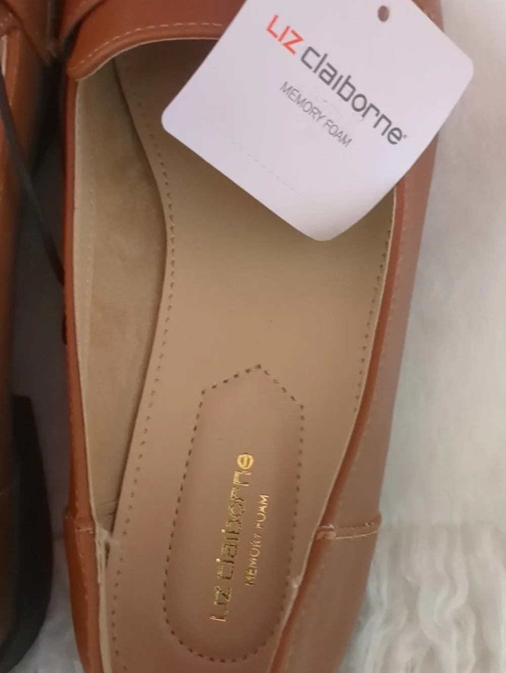 Liz Claiborne NEW Womens Jansey Square Toe Loafers Brown Size 8 Memory Foam